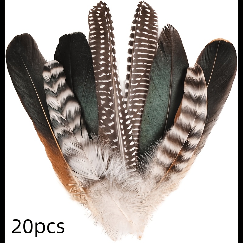 TEMU A Set Of 20 High-quality Artificial Feathers In 4 Different Styles, Suitable For Making, Wedding Decorations, Dreamcatcher Accessories, Desktop