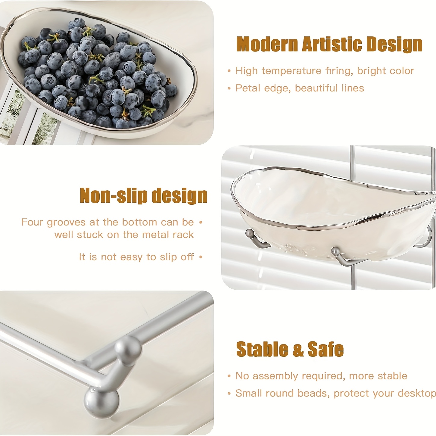 tier ceramic fruit basket metal stand Temu United Arab Emirates