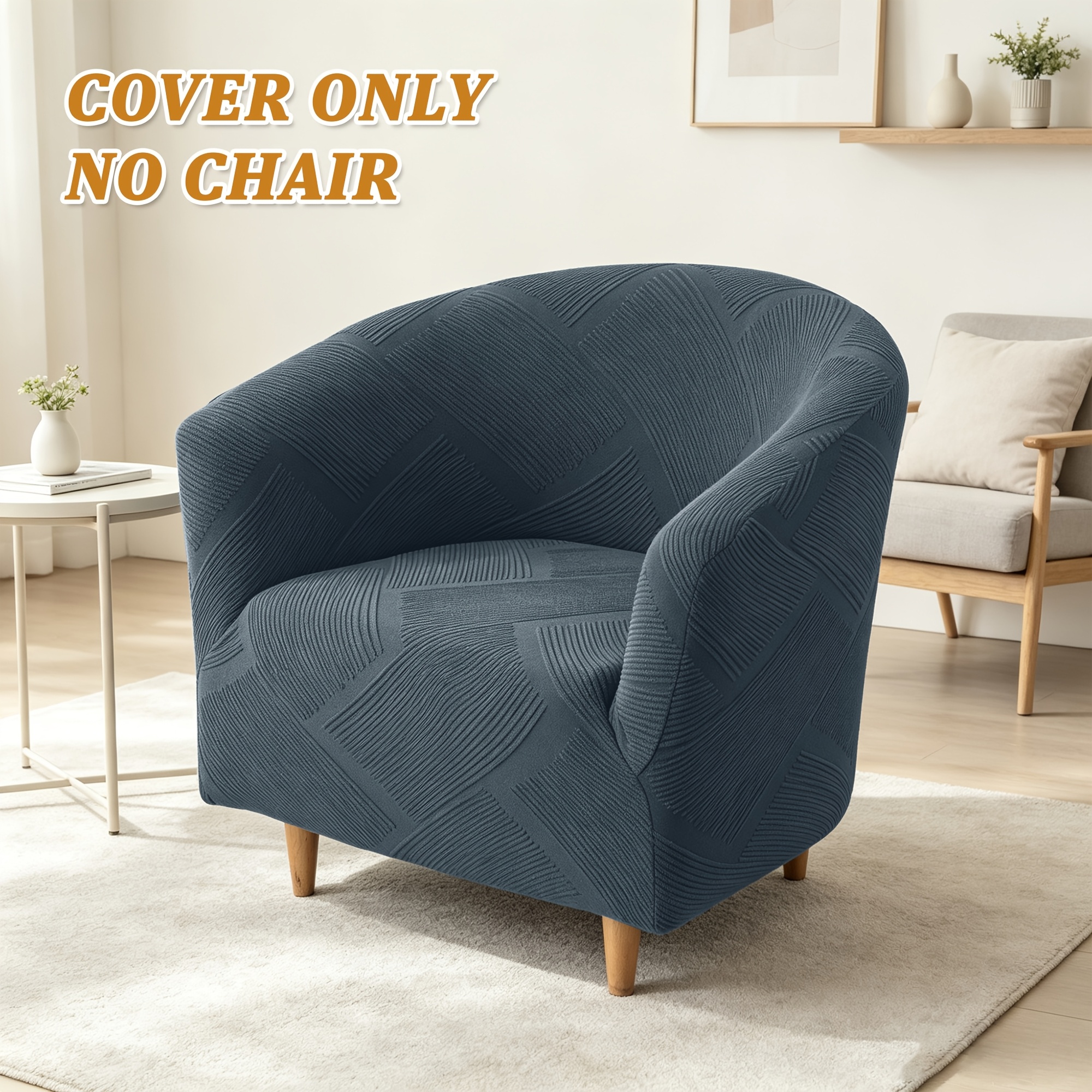 TEMU 1pc New Style Elastic Jacquard Club Sofa Cover, Semi-circular Single-seater Sofa Cover, Modern Easy Sofa Decorative Cloth Cover