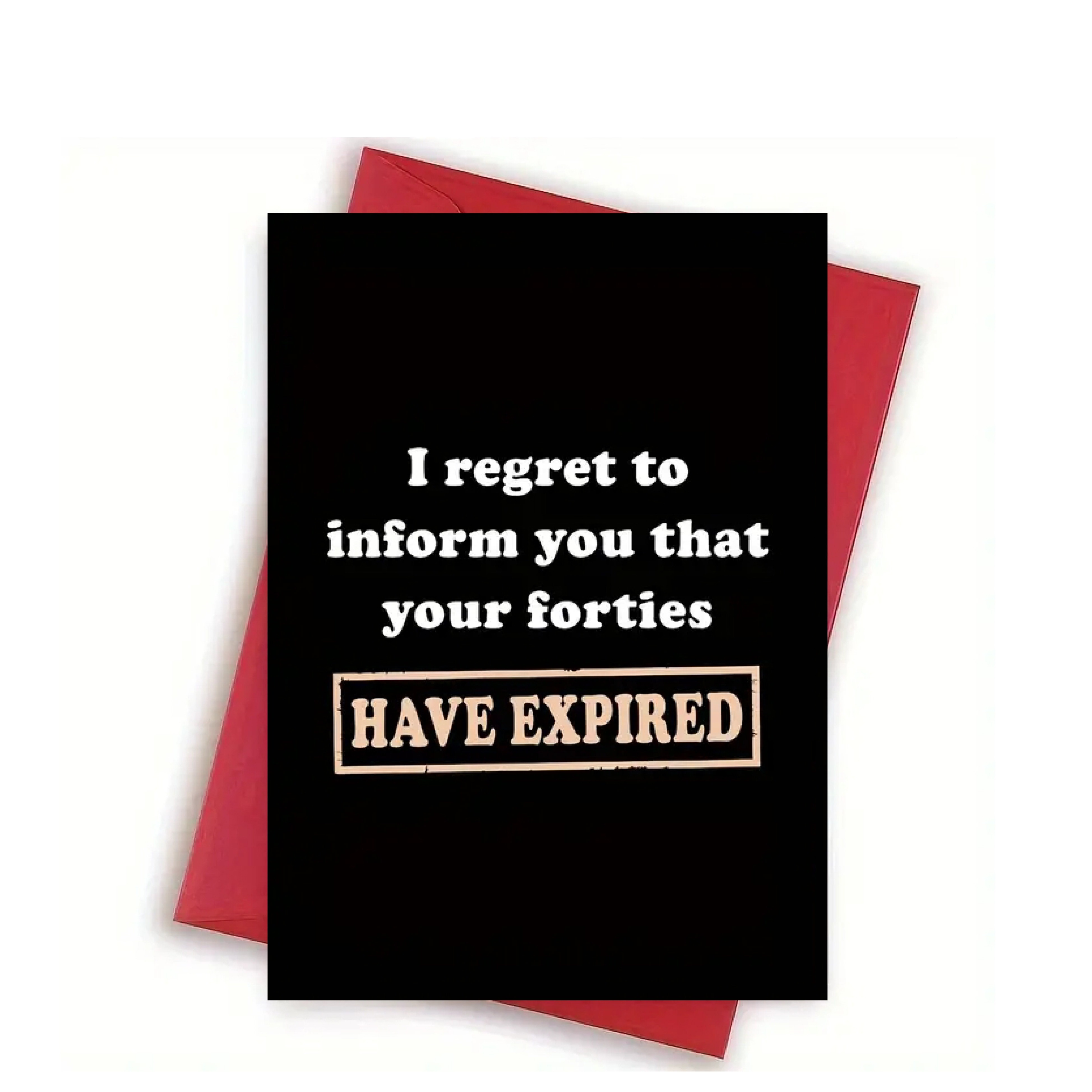 

1pc Humorous 50th Birthday Card With Envelope - "i Regret To You That Your Tories Have Expired" Message - , Unique Gift Idea For Him, Her, Family, Friends, Or