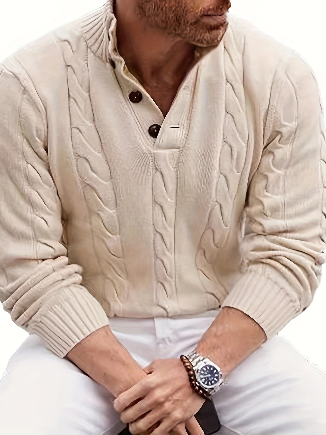 herren pullover elegant lässig lässig langärmelig Temu Luxembourg