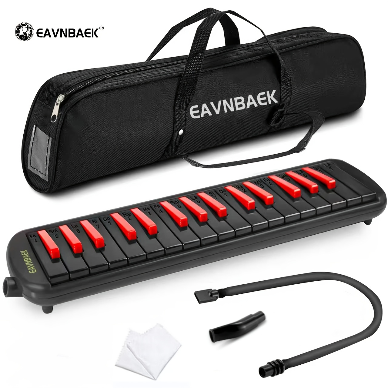 TEMU Eavnbaek 32-key Portable Melodica - Soft Tube Keyboard, Compact Air Piano Suitable For Beginners & Travel With Carrying Bag, Portable For