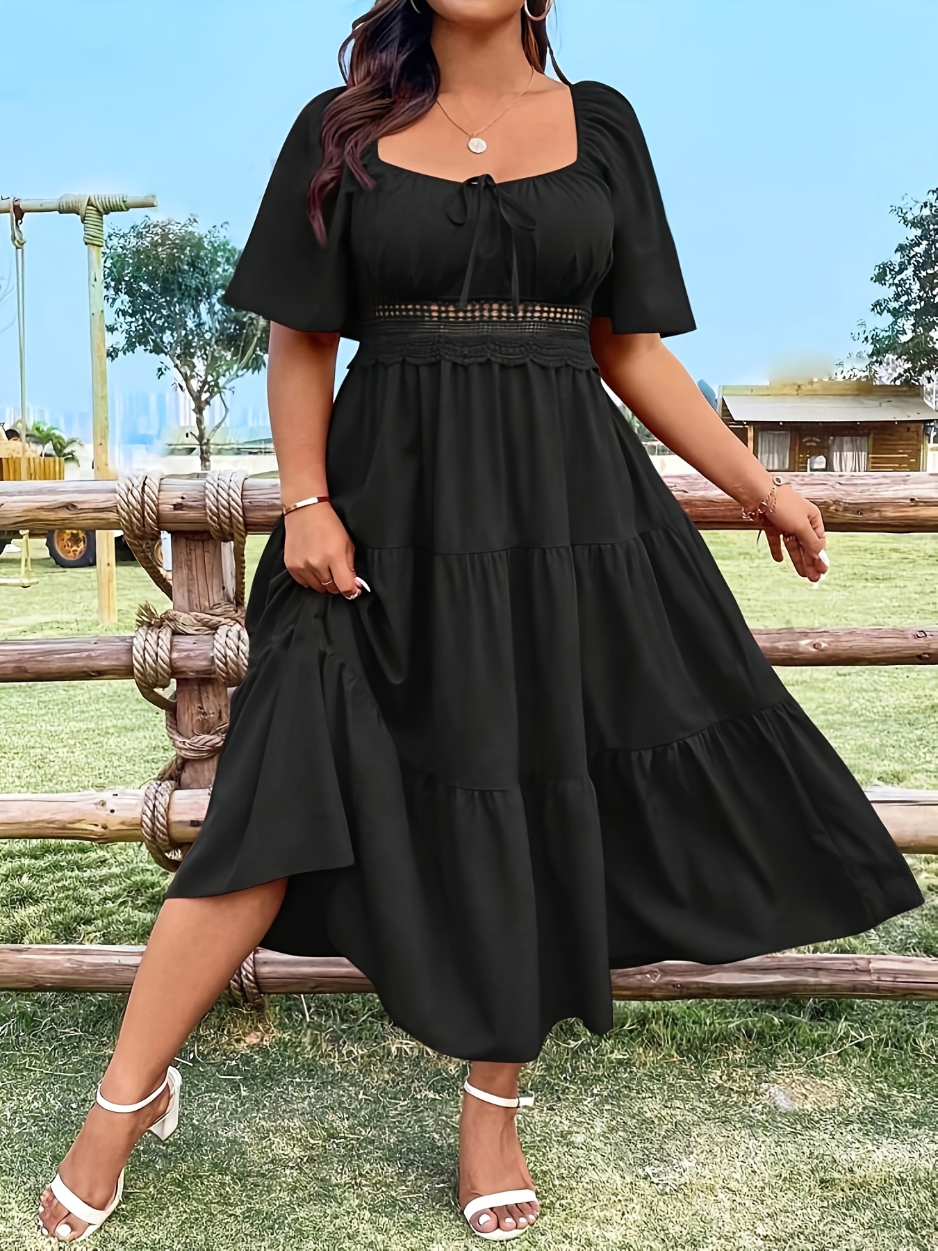 women empire waist dresses sold on Temu United States