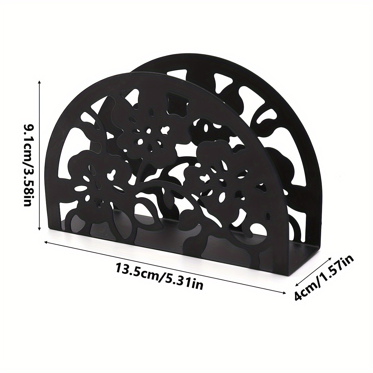 Image of 1pc Vertical Hotel Tissue Holder Napkin Holder, Restaurant Tabletop Lace Trim Decorative Tissue Holder, Bar Napkin Holder
