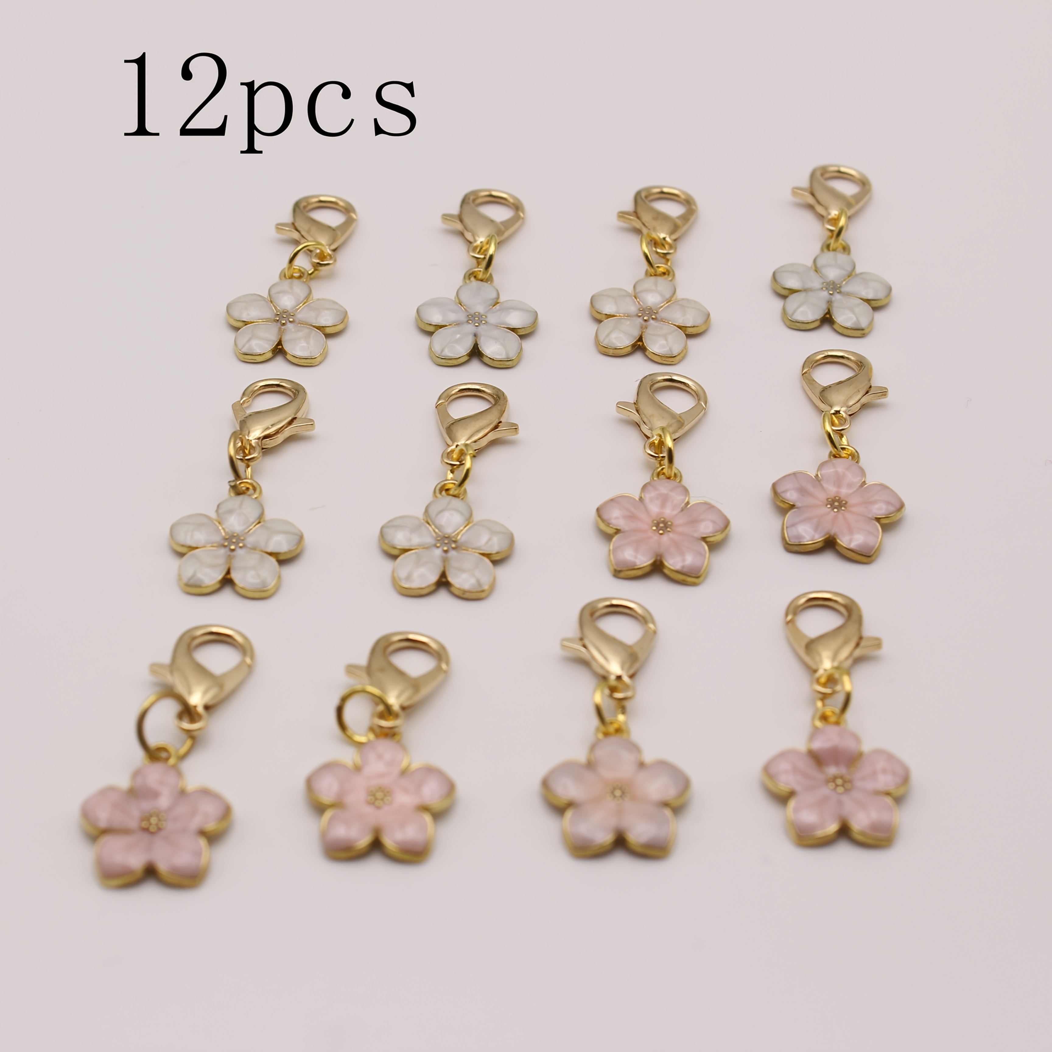 E-shop 12 Stück Kirschblüten Hyuna Style Legierung Tropfen Öl Schlüsselanhänger, Taschenanhänger, Party Geschenk