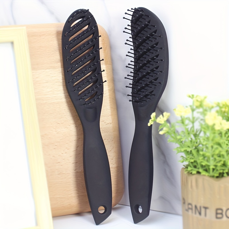 

Edawa Professional Black Curved Vent Brush - Nylon Bristles, Heat-resistant, Detangling & Styling Comb For All Hair Types