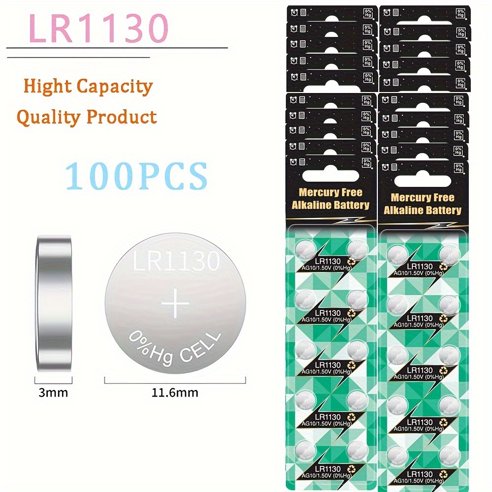 LR1130 AG10 Baterías, alta capacidad SG10 389 189 Batería alcalina premium  1.5V botón pilas de monedas (40 unidades)