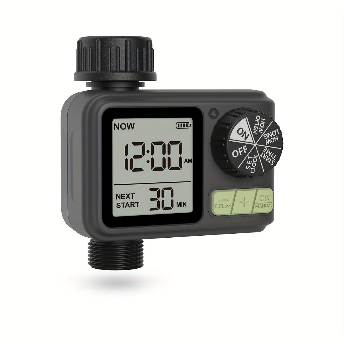 

1pc, Digital Water Timer For Garden, Automatic Irrigation System, 4.72*4.72*2.36 Inches, Plastic, With Rain Delay Function, For Outdoor Home Gardening