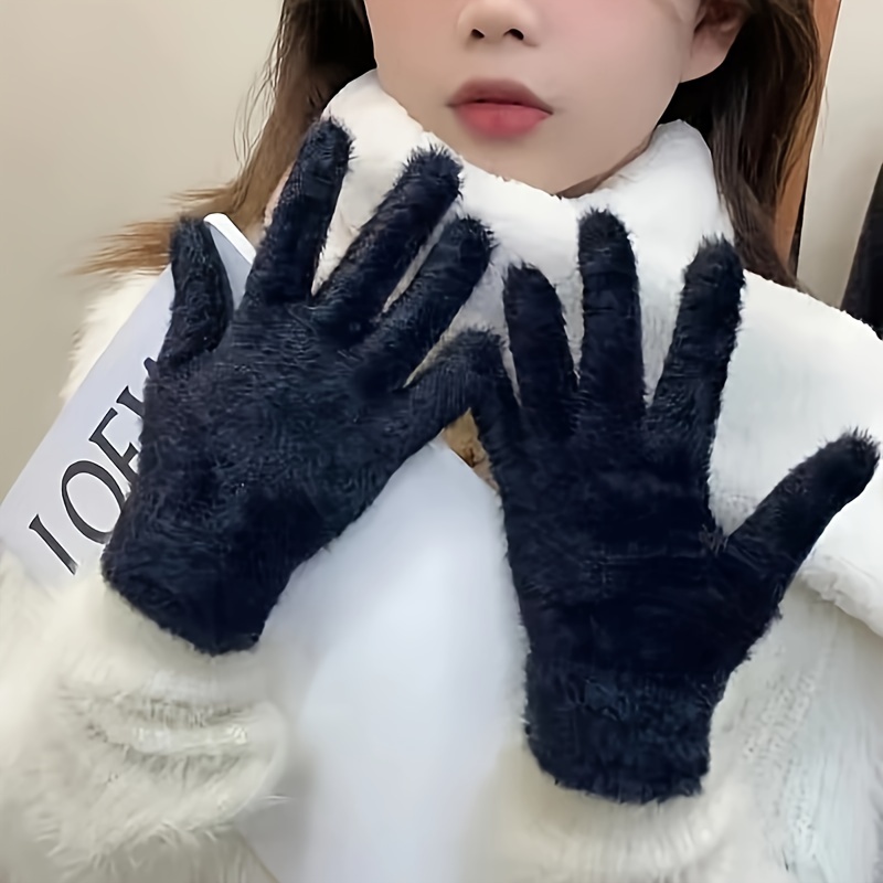 

Rabbit Fur Gloves For - - , & Windproof For Cycling, In Multiple