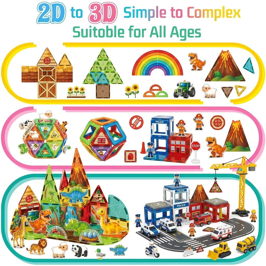 Large Size Magnetic STEM Education Learning Construction Set