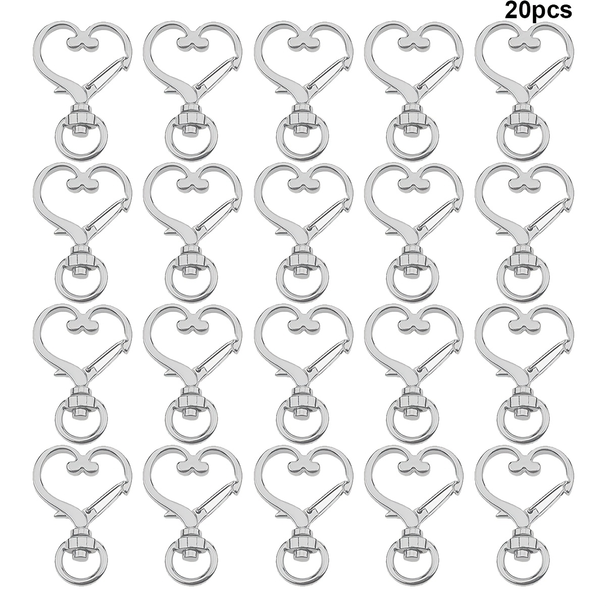 Image of 20/28pcs Detachable Hook Heart Key Chain Key Ring Rotary Lobster Heart Wallet Wallet Rotary Hook Heart Key