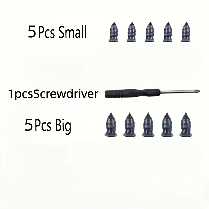 TEMU 11pcs (5pcs Large And 5pcs Small And 1pc Screwdriver) Rubber Nails For Tire Repair, Self-adhesive Rubber Screws For Fixing Punctures In Car And