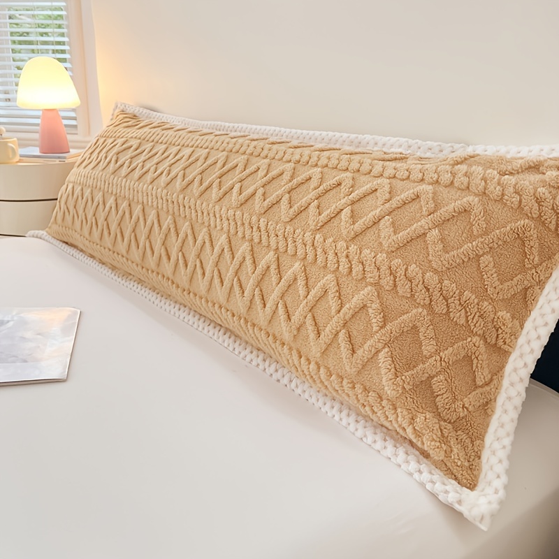 1pc Extended Couple-style Pillowcase, Soft Velvet Decorative Bed Pillowcase, 3d Craft, Textured Velvet Pillow…: retailer-supplied image