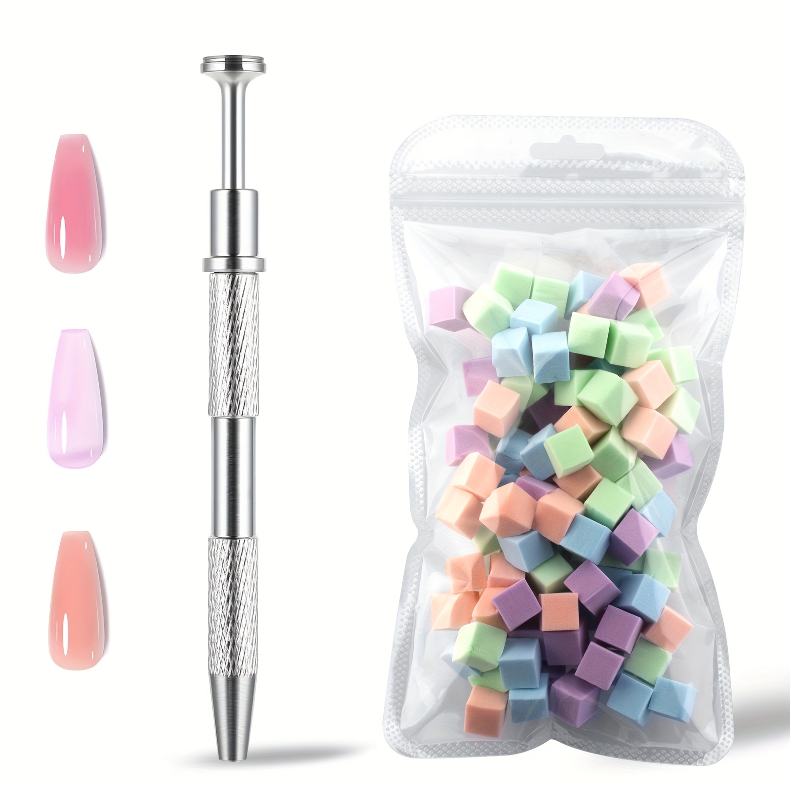 100 Stück Ombre-Nagelschwämme Mit Griffstift – Weiche Schwämme Für Aura-Nägel & Farbverlauf-Design