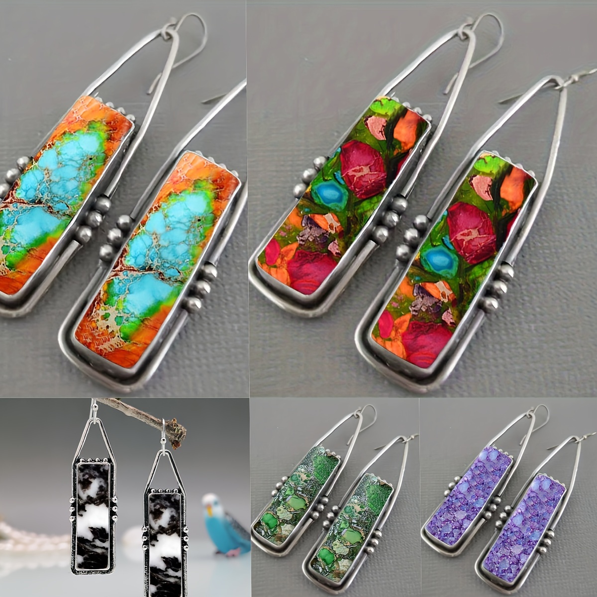 TEMU 5 Pairs Of And Exquisite Women's Fashionable And Personalized Vintage Earrings As A Birthday Gift For Female