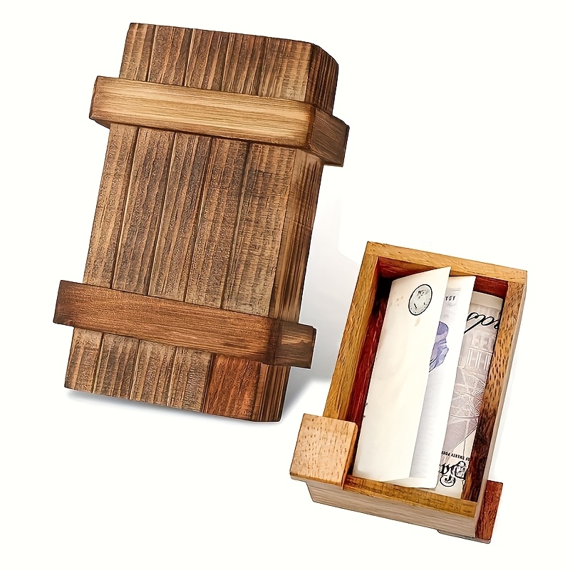 

Wooden Puzzle Box With Hidden Compartment - Party Brainstorming, Money Storage, Jewelry Organizer & Unique Gift Idea