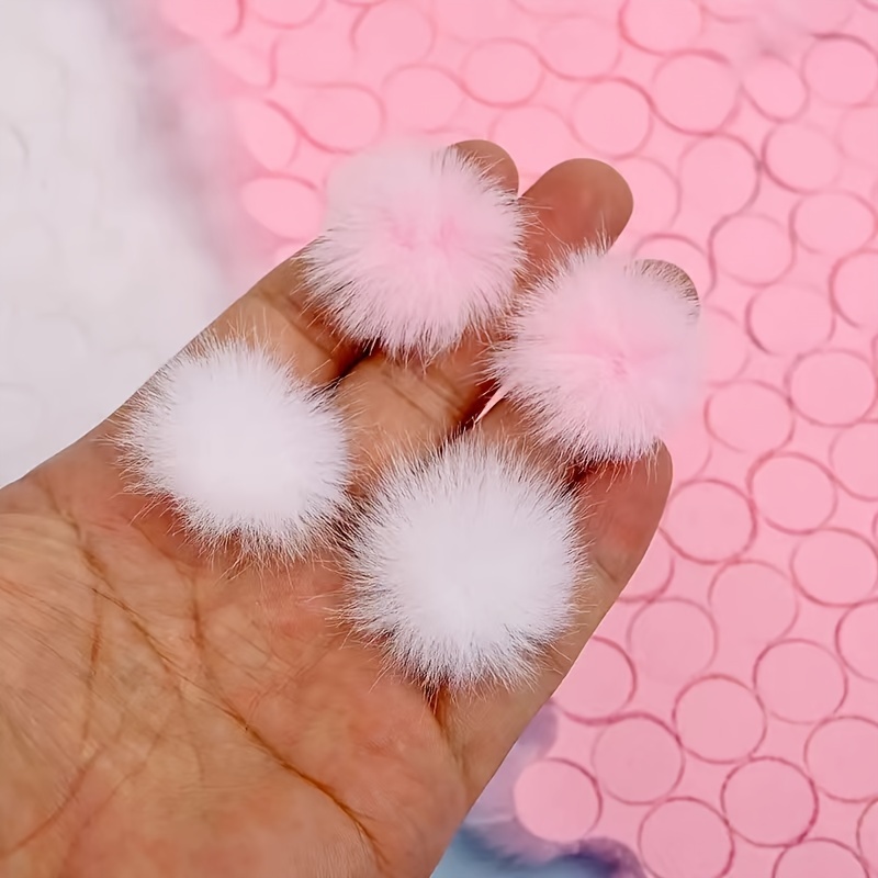 

40 Pcs Fluffy Pom For Diy Crafts - Polyester For Accessories, Embellishments, And Sewing Projects, Craft Supplies No Needed