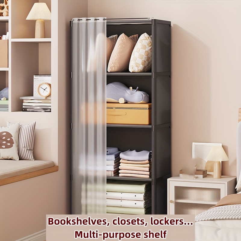 

1pc Basic Bookshelf, Minimalist Wardrobe, Easy Storage Rack