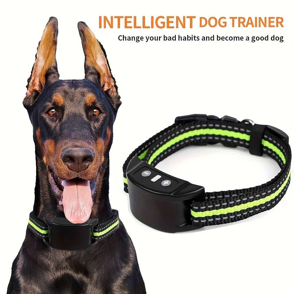 Anti-Bark Training Collar Electric Bark Dog Collar with Static, Nylon Bark Stop Collar Suitable for Small/Medium/ Dogs, Humane Obedience Device