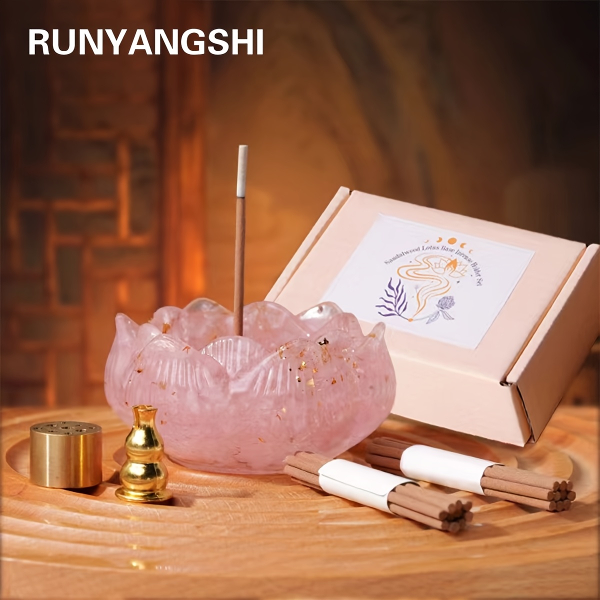 

Runyangshi Zen For Lotus Set Crystal Stones - Indoor/outdoor Decor, Home & Tea Ceremonies, Glue, Irregular And Small Holes