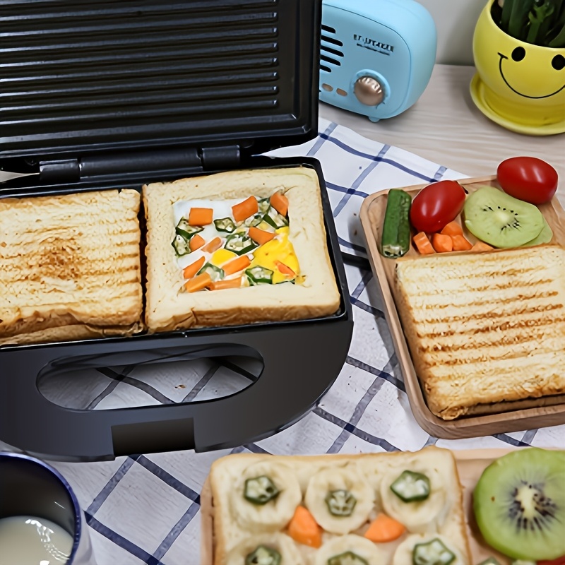 Image of Nirva Multipurpose Electric Sandwich Maker, 750w Power Cooking Plates, Dual-sided Grill, Red And Green Indicator Lights, Space-saving Upright Storage, Household For Toast Steak Bacon