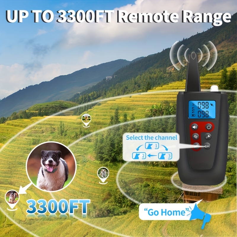 complete dog training kit 3300ft dog training collar with remote lanyard 100 level vibration   flashlight usb rechargeable ipx7 portable adjustable for all breeds dogs 10 110 lbs