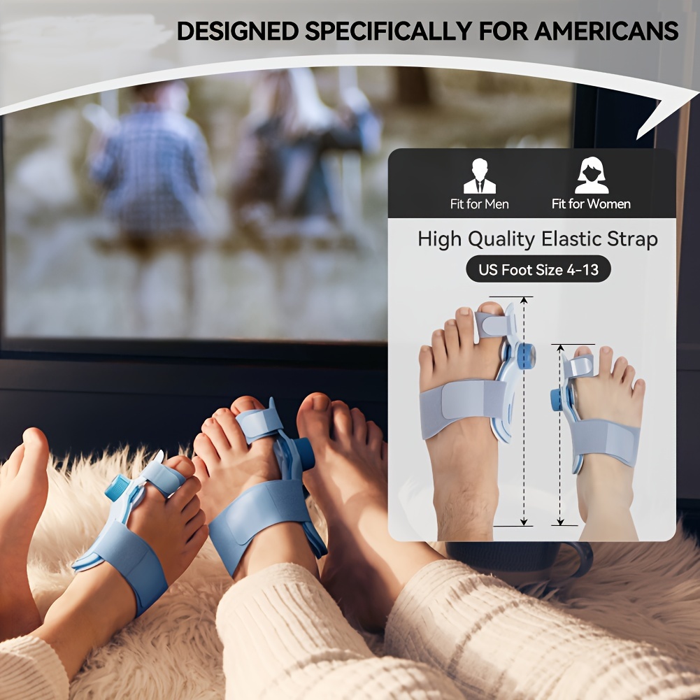 2pcs Adjustable Corrector for Men & Women - Toe Straightener with Anti-Slip Heel Strap, Silicone Pad, and 3 Splint Settings (0°, 7.5°, 15°) for Left & Right Feet