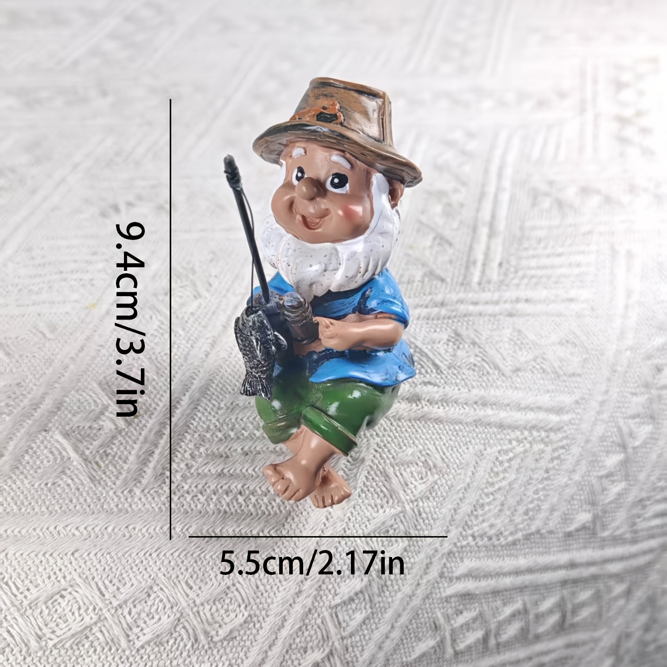 1pc Outdoor Garden Fishing Old Resin Ornament, Courtyard Lawn Fun Decoration, Balcony Water Scene Craft - Hand-painted, Family Gardening Decor, Daily Home Decor, Holiday Gift Item