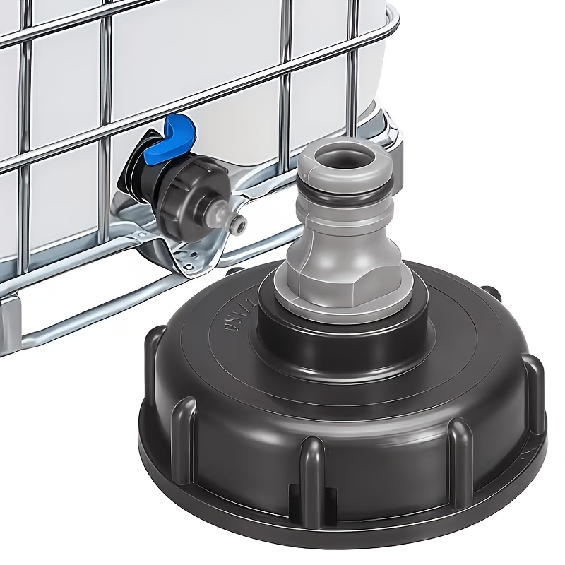 2pcs bucket cap and threaded connector ibc ton bucket   connector including dome cap and threaded nipple connector compatible with rv water tank design enhance liquid transfer   with leak proof structure for convenient  