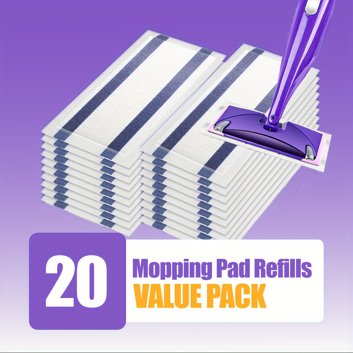 

20 Count Mop Pad Refills Compatible For Mops - Thick & Absorbent - Compatible With Cleaning Systems