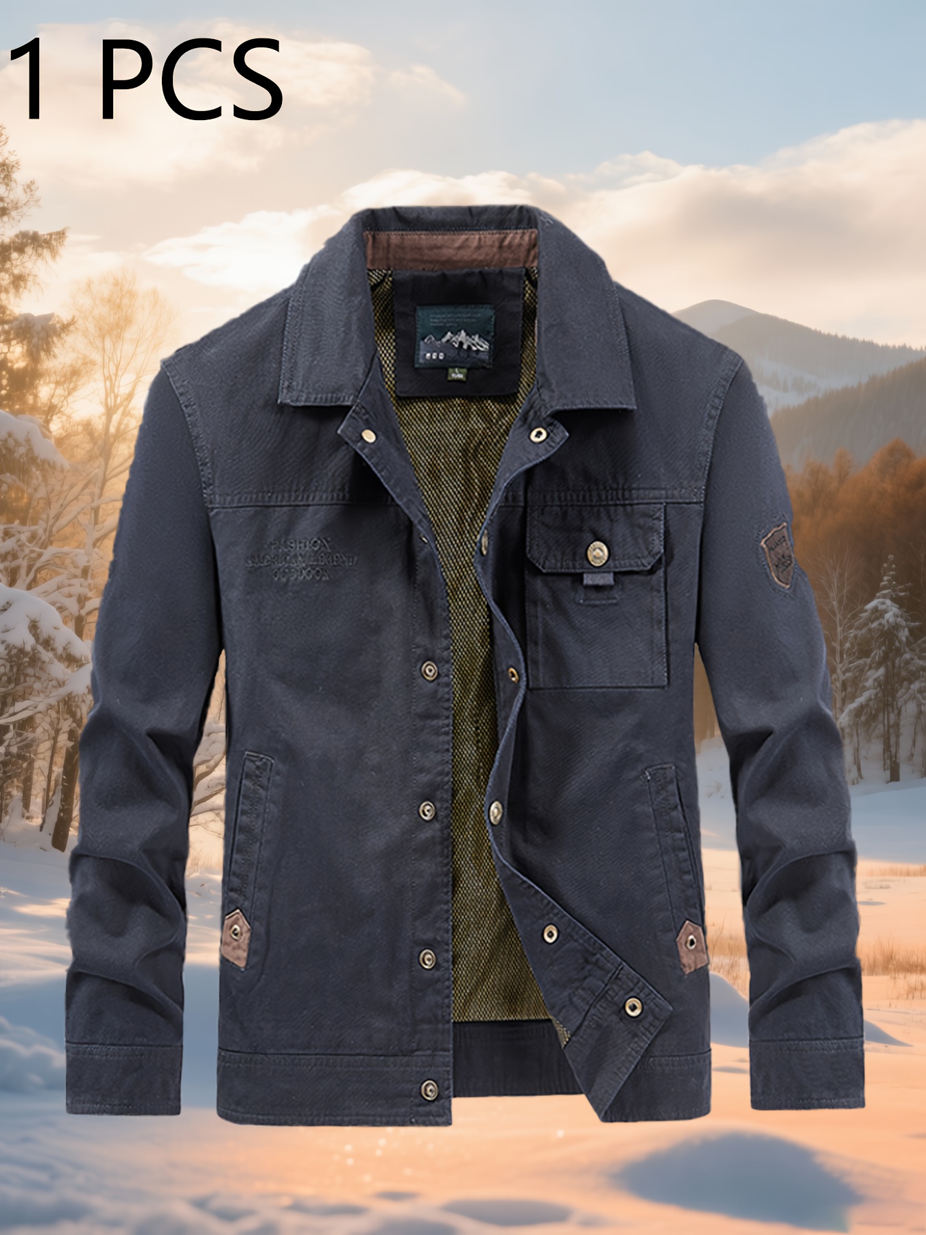 Men's Casual Jacket - 100% Polyester, High-Quality Recommended Jacket, New Spring/Autumn Style Versatile Casual Outerwear for Middle-Aged Men, Lapel Dad Jacket, Suitable for Daily Commute, Outdoor Activities, Fishing, Three Colors Available
