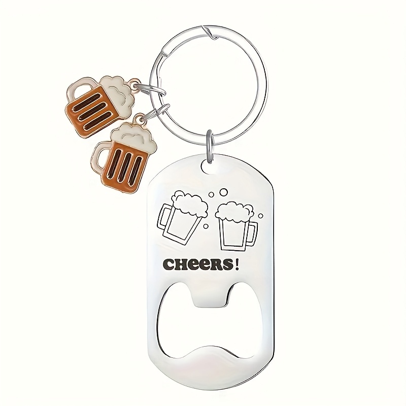 New Stainless Steel Bottle Opener Keychain, With Mini Beer Bottle Accessories, Beer Bottle Opener Keychain, A Father's Day Gift, A Daily Gift