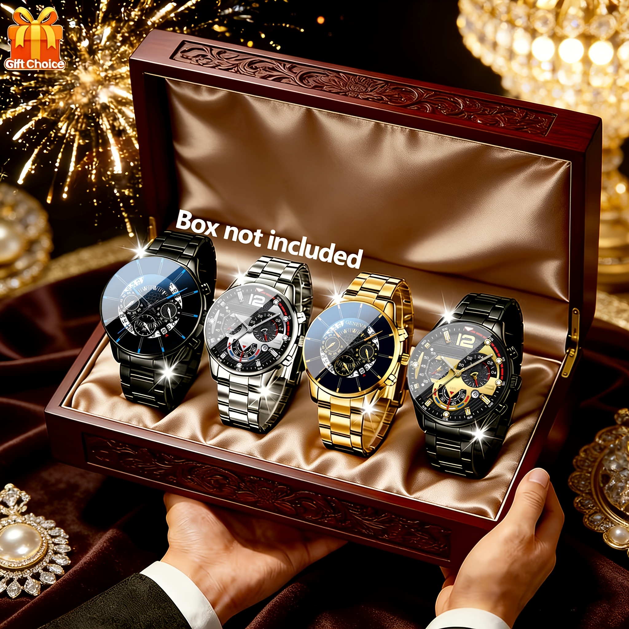 Image of 4pcs Men's Versatile Business Watches, Multiple Stylish Designs For Matching, Sporty And Casual, Fashion Quartz Watches, Suitable For Ramadan, Father's Day, Birthdays, Back-to-, Men's Gifts