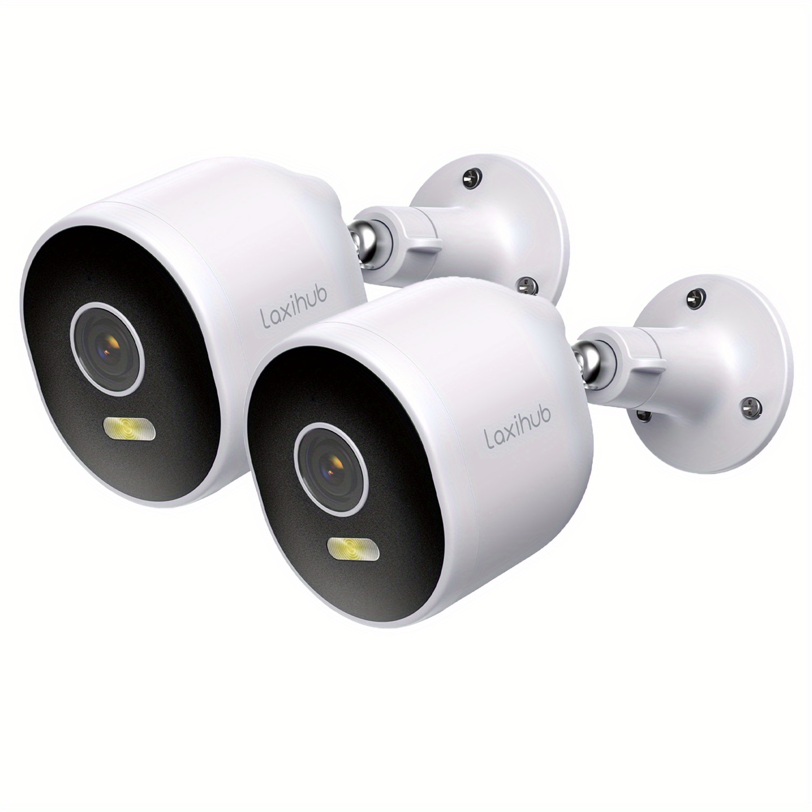 2pcs Laxihub Outdoor Security Camera, 3mp 1296p Video Resolution, Cctv Camera For With Cloud/sd (up To 256g), Detection, Spotlight, Color Night Vision, Audio & App Control