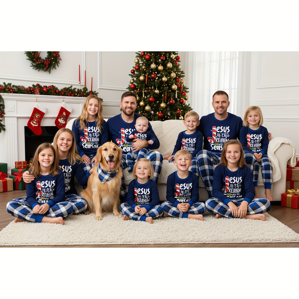 Christmas Besties Party Printed Feather Trim Elastic Waist Pocketed Pajama Set