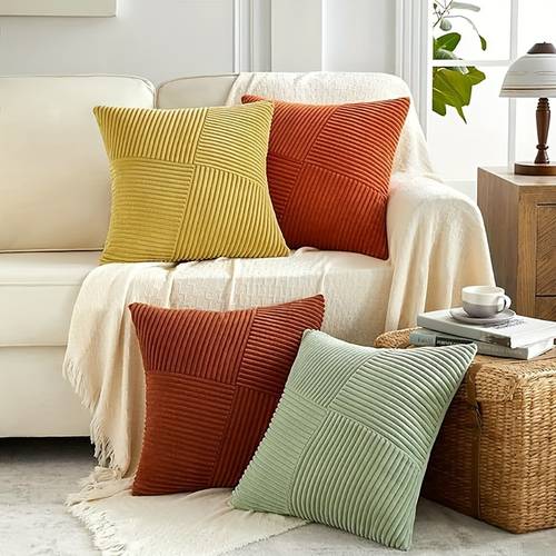 1 corduroy throw pillow with filling decorative textured corduroy throw pillows for couch bed christmas decorations