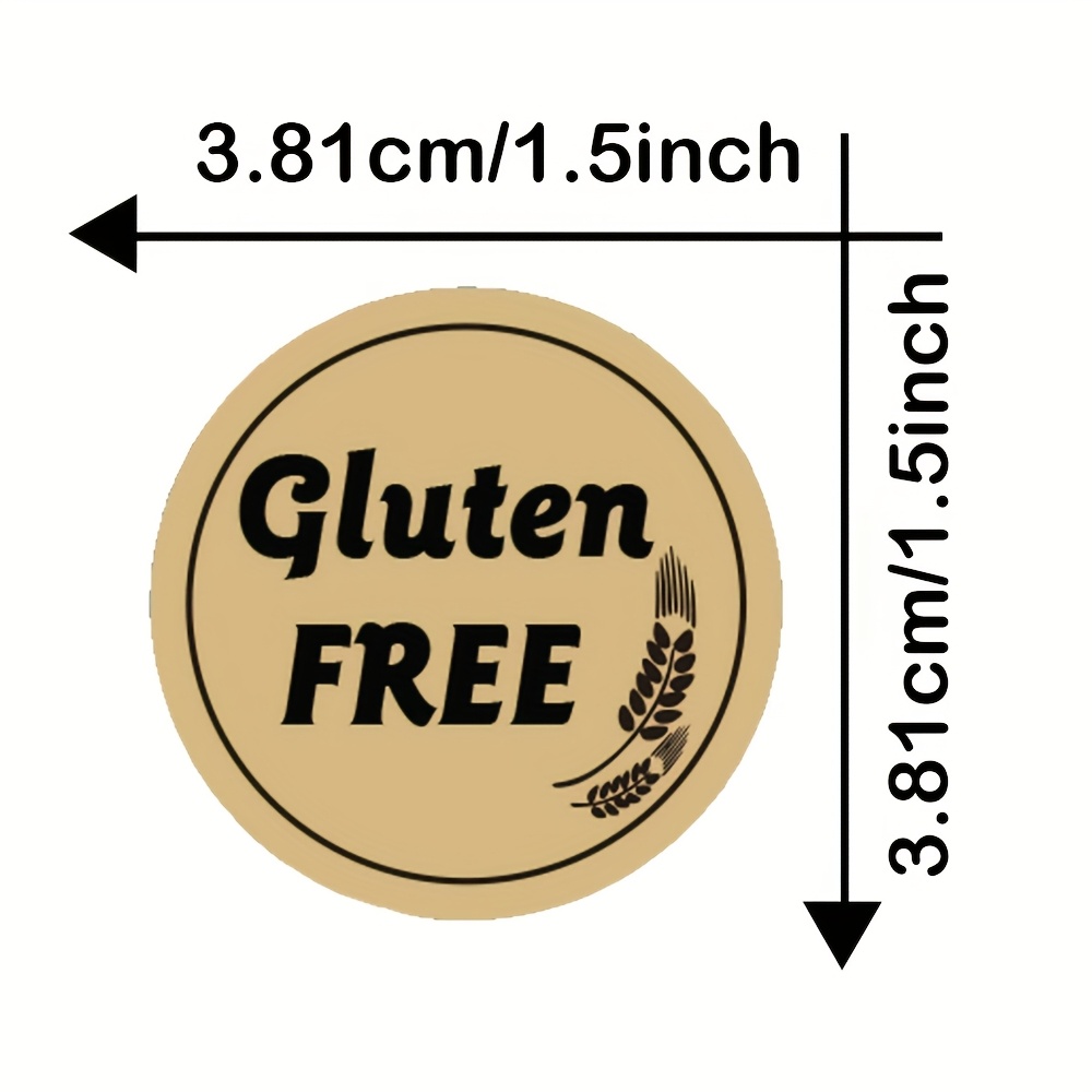 TEMU 500pcs Etiquetas Marrones Libres de Gluten de 1 , Pegatinas Redondas con Acabado Mate para Embalaje de Alimentos al Por