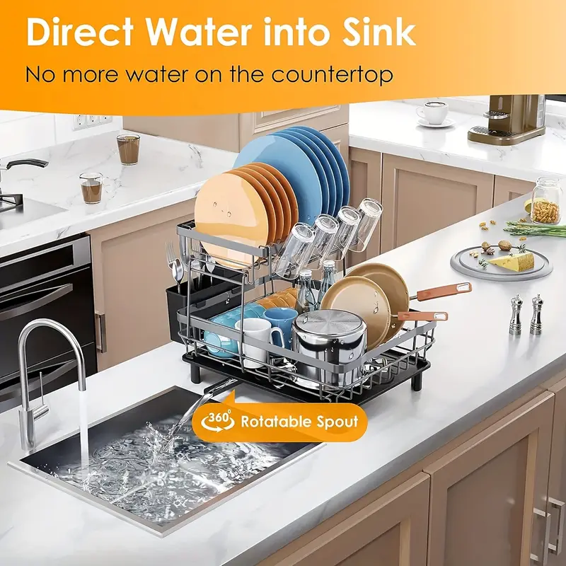 storage rack dishes bowls and plates drain rack household multi functional chopping board cover chopsticks and spoon box cabinet for placing bowls kitchen rack storage rack bowl and plate rack Product details 5
