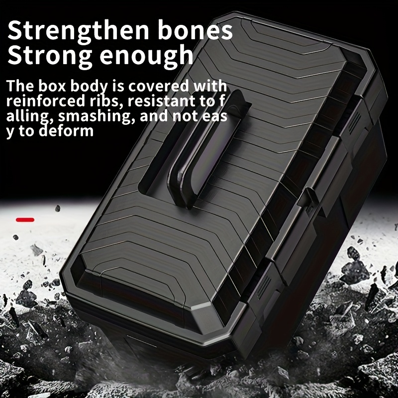 waterproof toolbox professional toolbox set heavy duty plastic case drill organizer for electricians and carpenters the   storage solution with safety latches and   compartments suitable for home details 0