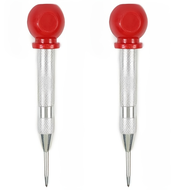 2pcs Of Automatic Center Punch, 5-inch Heavy-duty Steel Spring-loaded Center Hole Punch, With Adjustable Tension Punch Tool, Suitable For Metal, Wood, Glass And Plastic.