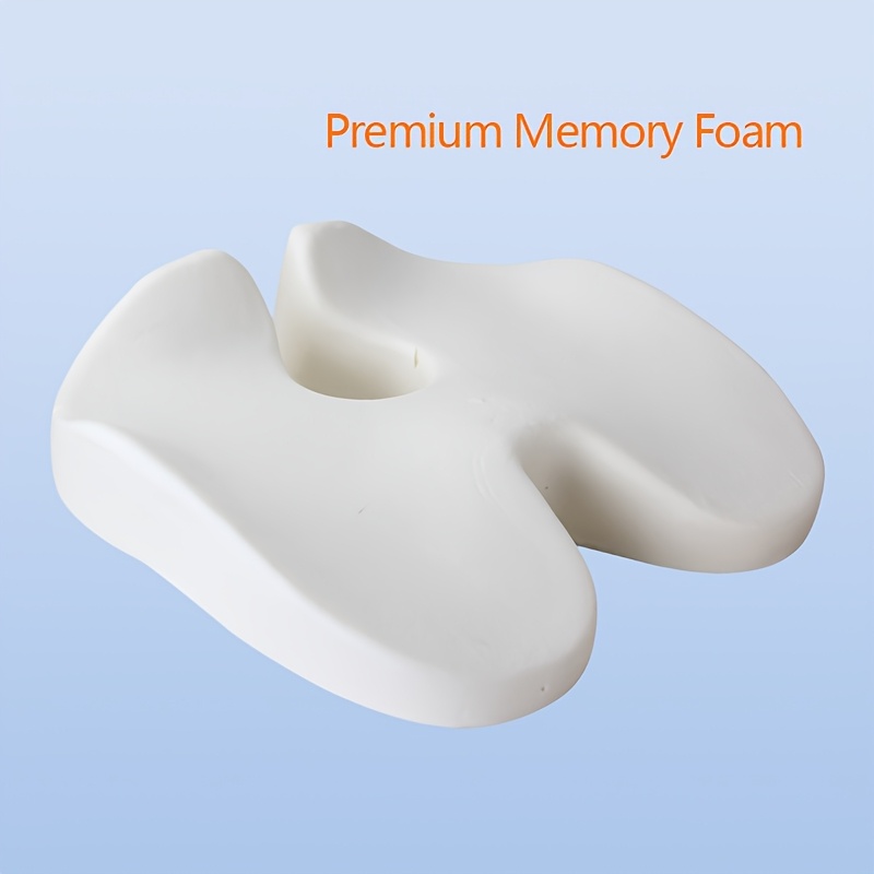 LOVERCAR Memory Foam-like Cushion - Heavy-Duty Soft Hip & Tailbone, Removable Cover, Non-Slip Wheelchair/Office Chair Cushion for Prolonged Sitting, Grey (Fits Home, Car, Wheelchairs) - Easy-Clean Design