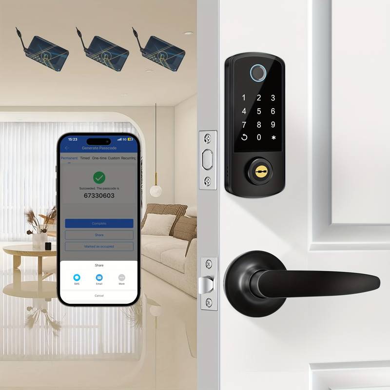 Yosimika Fingerprint Smart Door Lock With Keypad - 7 Unlock Ways, Auto Lock, Fits Doors 33-55mm Thick
