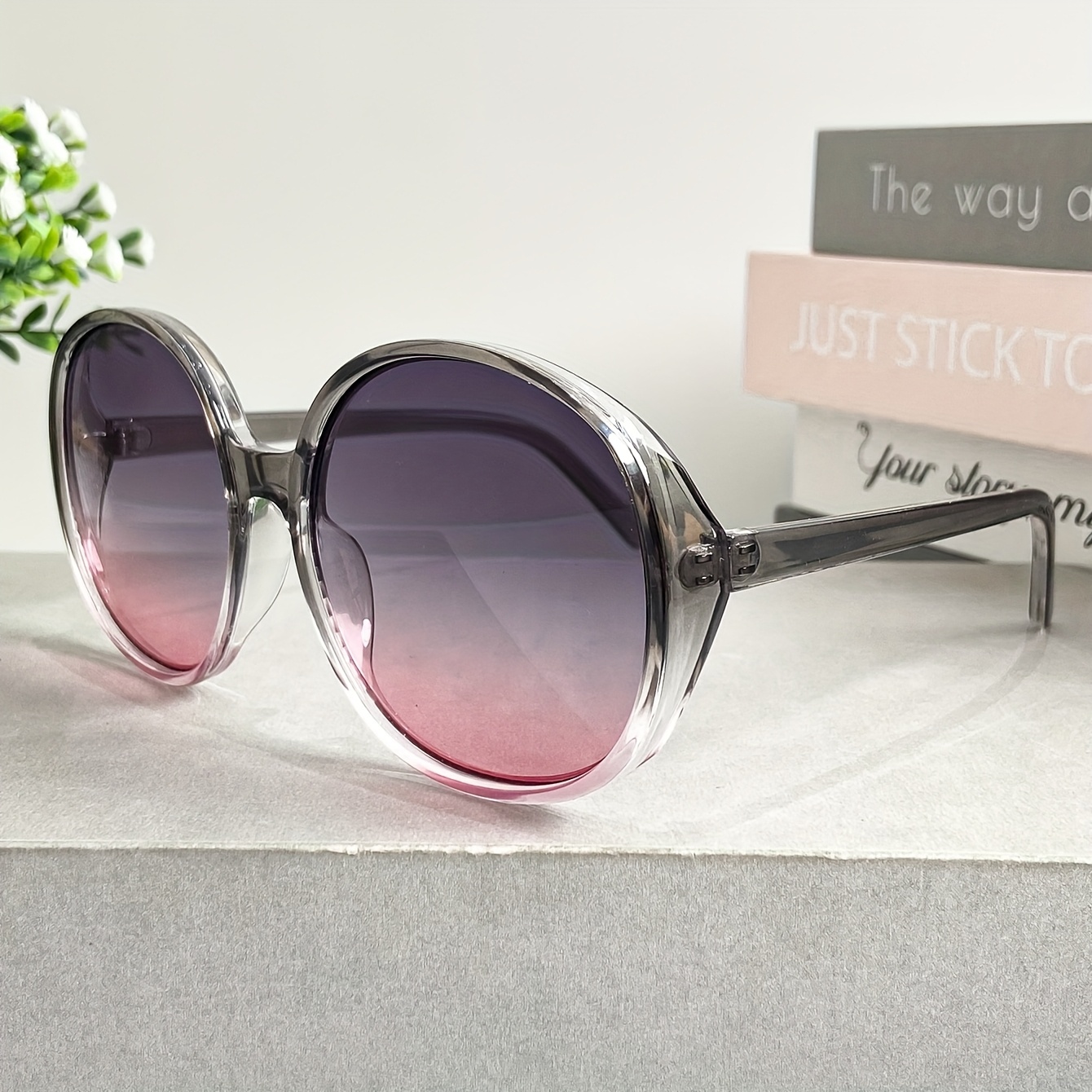 retro round large frame glasses classic unisex fashion eyewear with decorative lenses metal hinges versatile for daily wear street photography   accessory 8