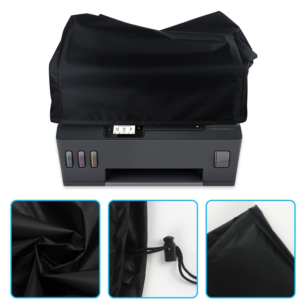 TEMU Durable Waterproof Printer Dust Cover - Sleek Black Nylon Protective Case With For Laser & Inkjet Printers,