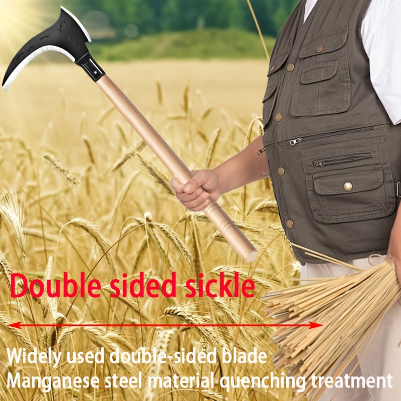 2件装高锰钢镰刀头 - 双刃，农业、草坪护理及修剪专用，牢固贴合 商品详情 3