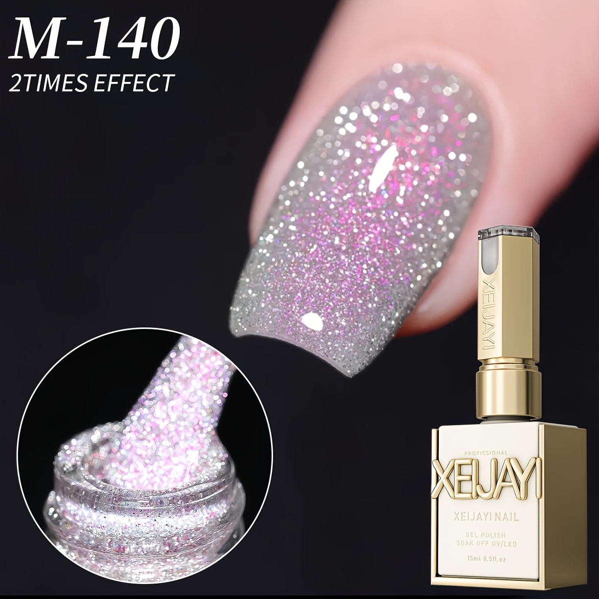 Image of Diamond Glitter Nail Art 5 Colors 15ml Gel Nail Polish Soaking Led Nail Gel Salon Female Nail Art Tools Fashion Nail Designs