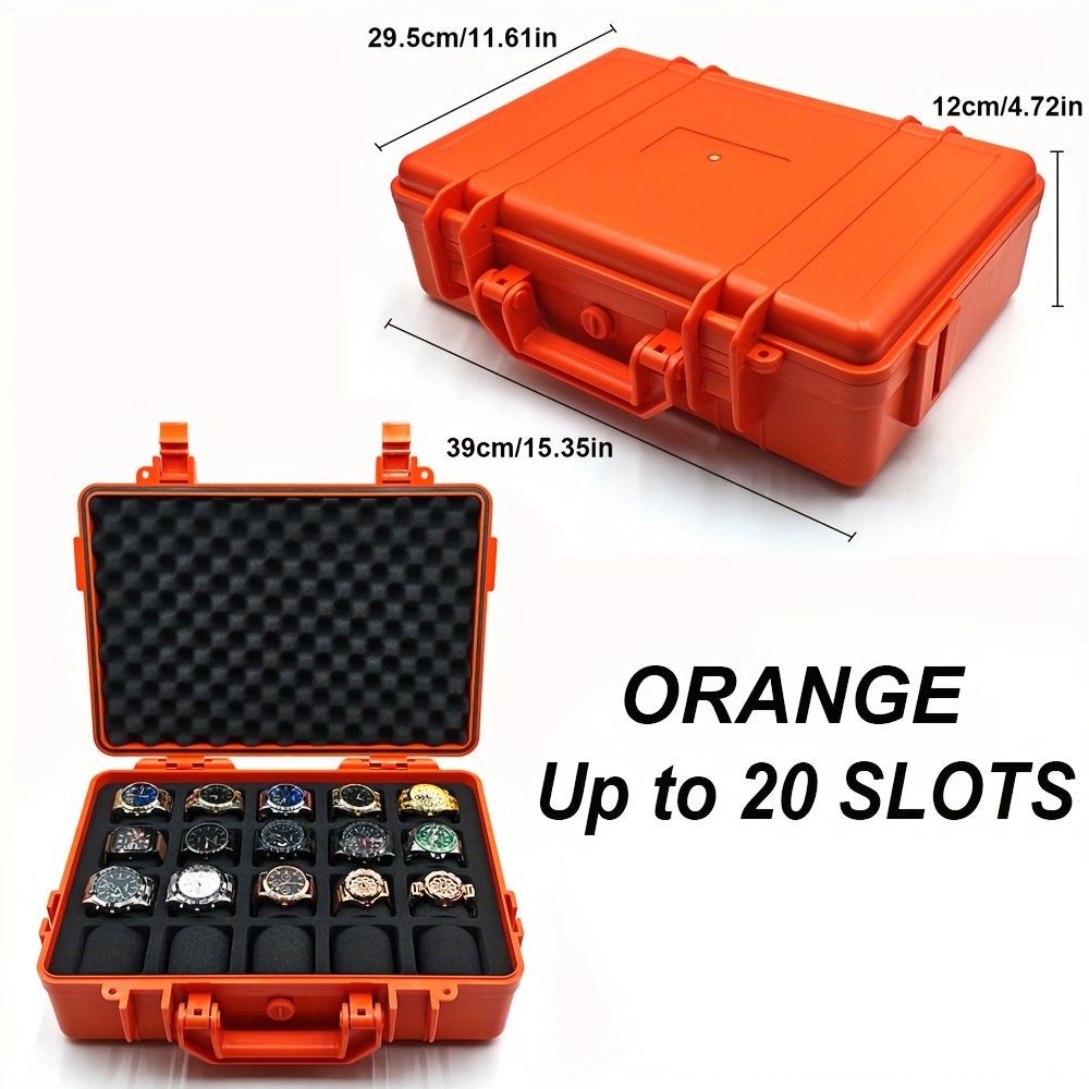 1  and jewelry storage box portable case made of high quality pp abs material protective case waterproof and dustproof pressure resistant and drop resistant designed with 4 12 20 slots essential for organizing watches and jewelry suitable for home storage outdoor travel   business trips and self driving tours a   for valentines day and christmas gifts Product details 1