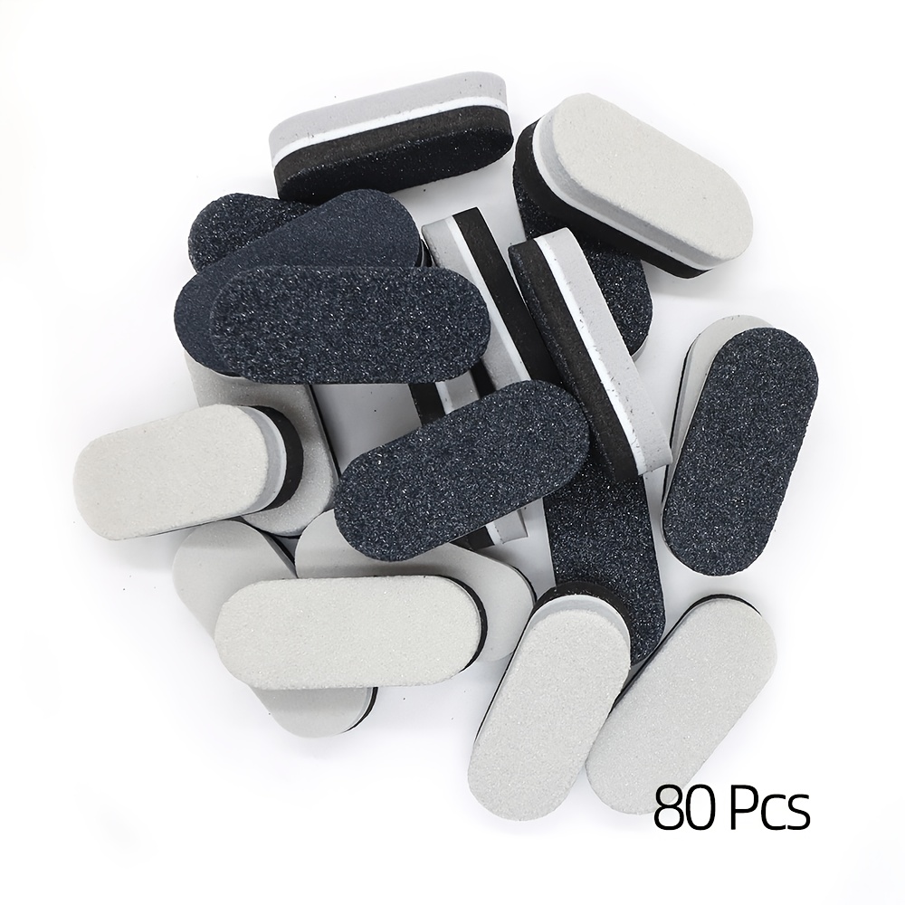 80pcs Mini Nail Buffers, 100/180 Grit Sponge Files for Acrylic Nails
