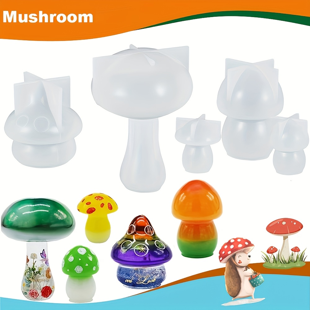5 piezas de molde de resina de silicona para hongos, moldes irregulares  hechos a * para * frasco, decoración * llavero, accesorios de ropa y  elaboración *, image size:1000x1000