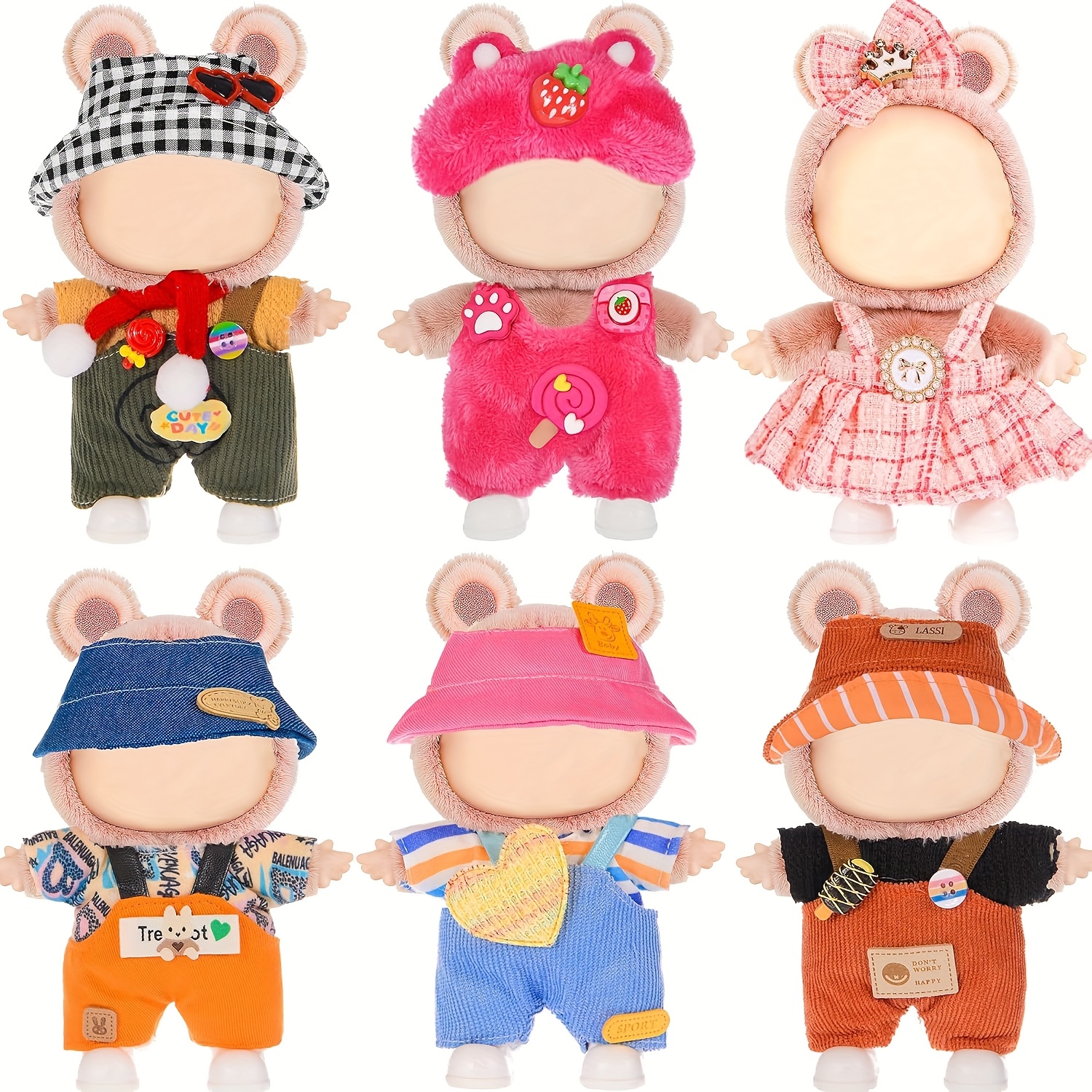 TEMU Set Of 6 Different Styles Of Adorable Outfits For Labubu, Designed For 17cm Dolls. Soft And Fashionable Costume Additions Do Not Itself And Make